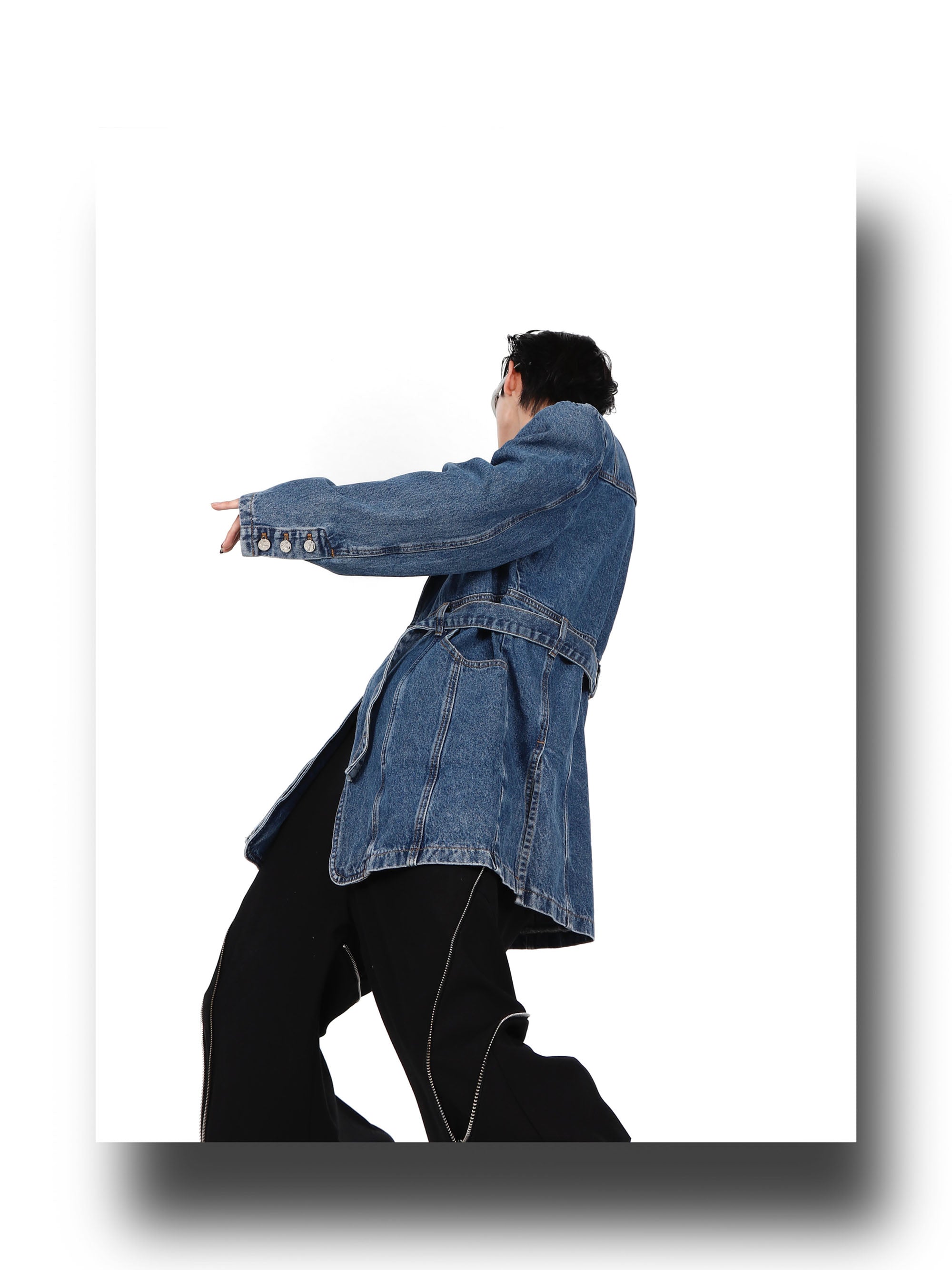 3D Deconstructed Denim Top-IYAMIUIO