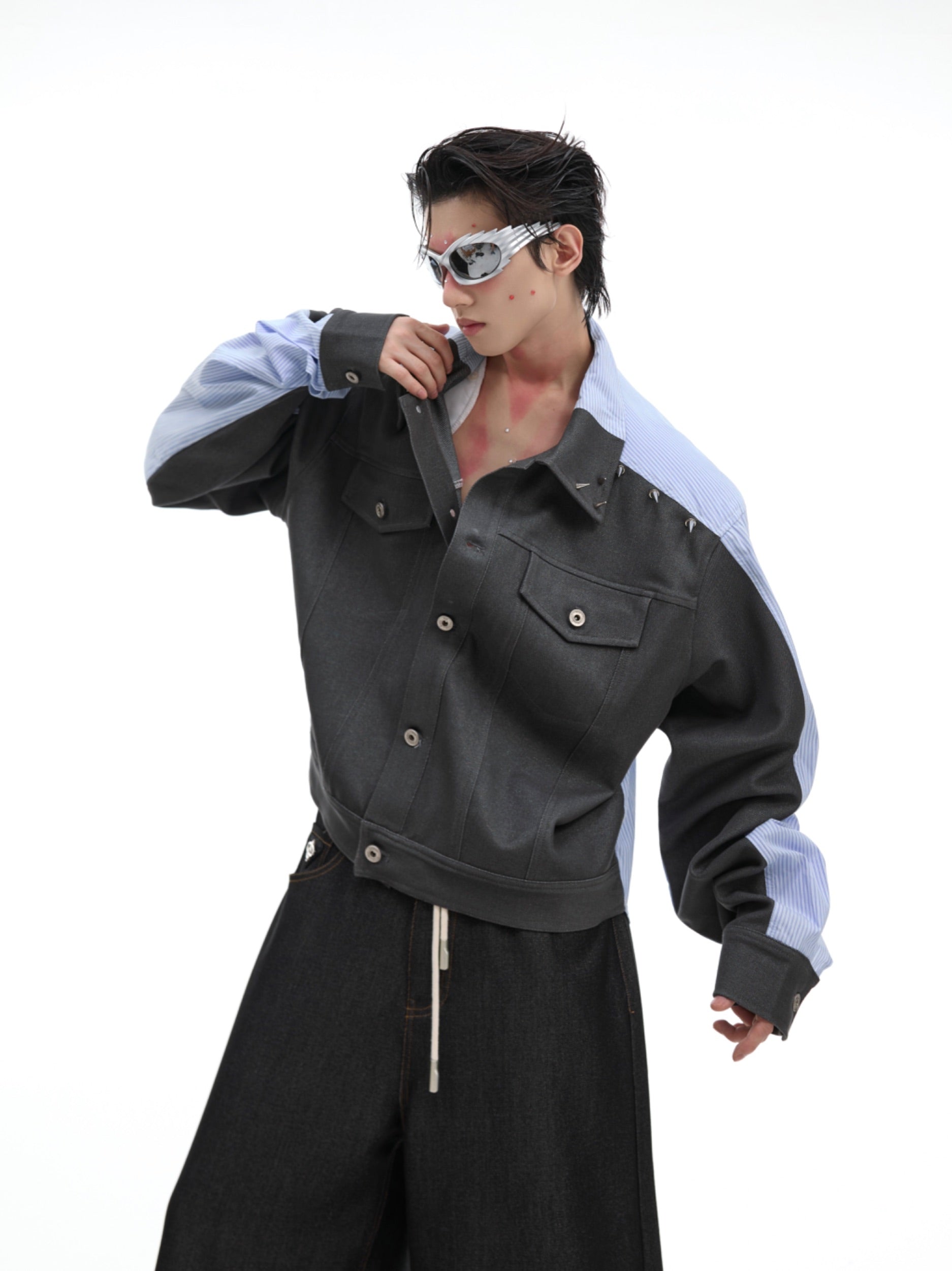 【24s Oct.】Studded Deconstructed Irregular Shirt-IYAMIUIO