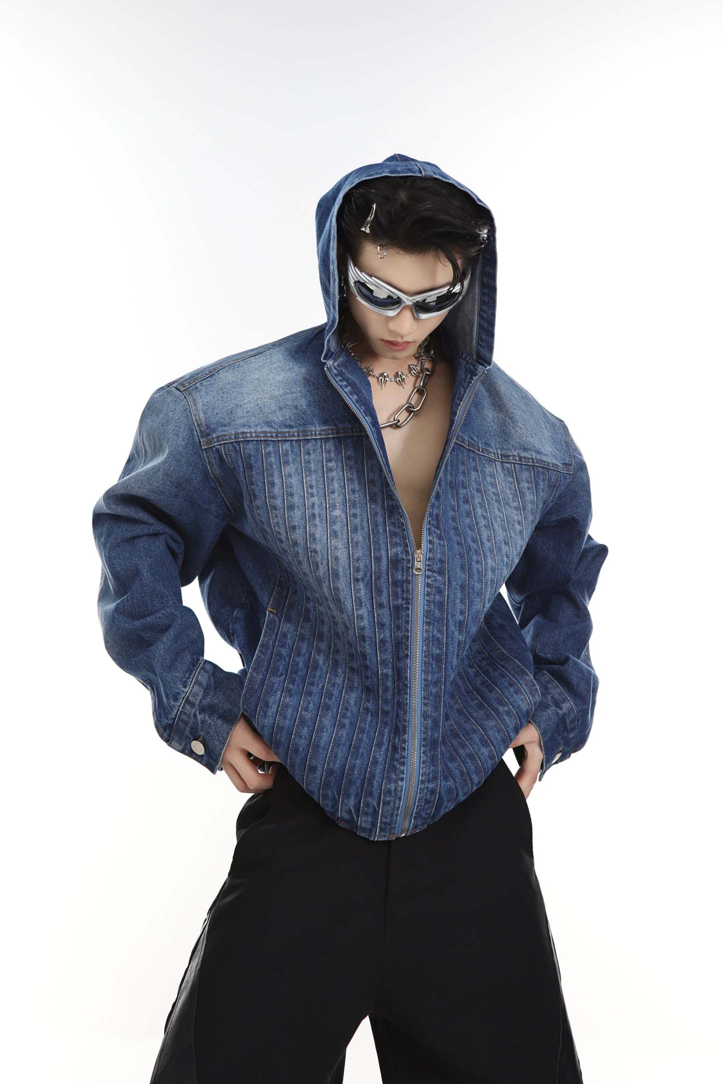 【23s Jun.】Padded Hooded Denim Jacket-IYAMIUIO