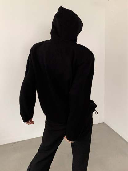 【23s November.】High Street Metal Heavy Black Sweatshirt-IYAMIUIO
