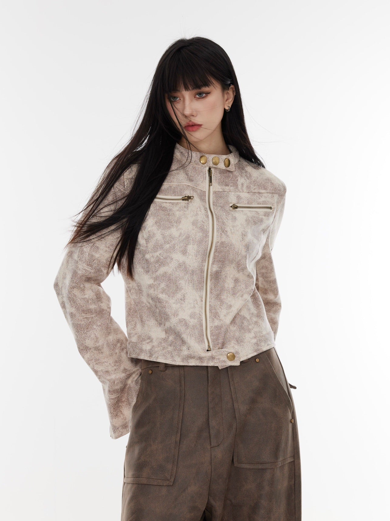 【23s August.】Biker Zipped Jacket-IYAMIUIO