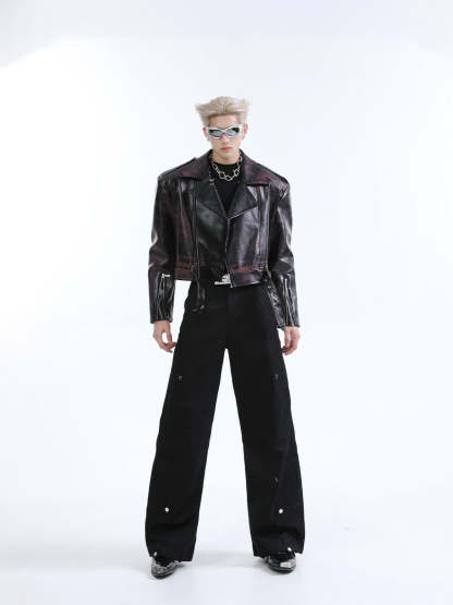 【24s Oct.】Heavy Street Motorcycle Leather Jacket-IYAMIUIO