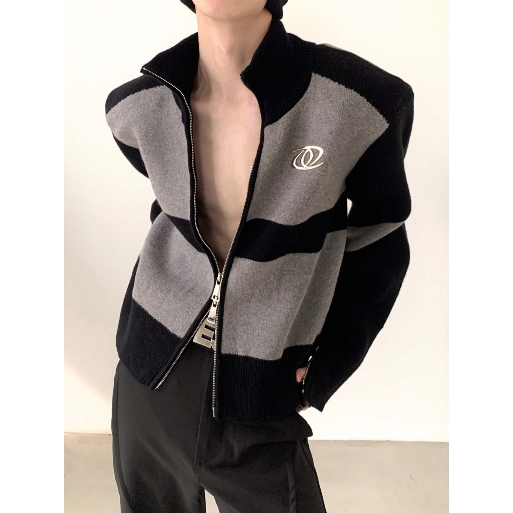 【23s November.】Metal Zipper Sweater Jacket-IYAMIUIO