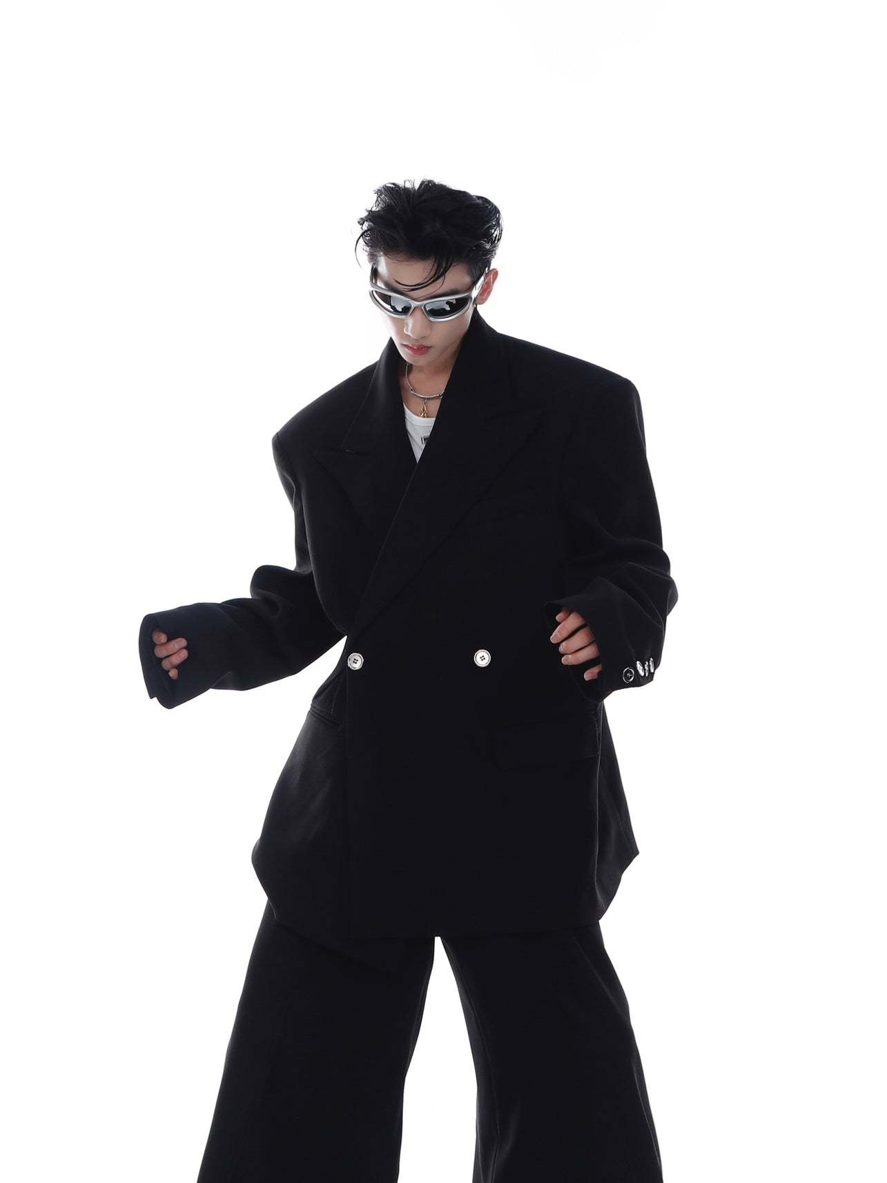 【23s Feb.】High Shoulder Twill Button Design Top Suit-IYAMIUIO