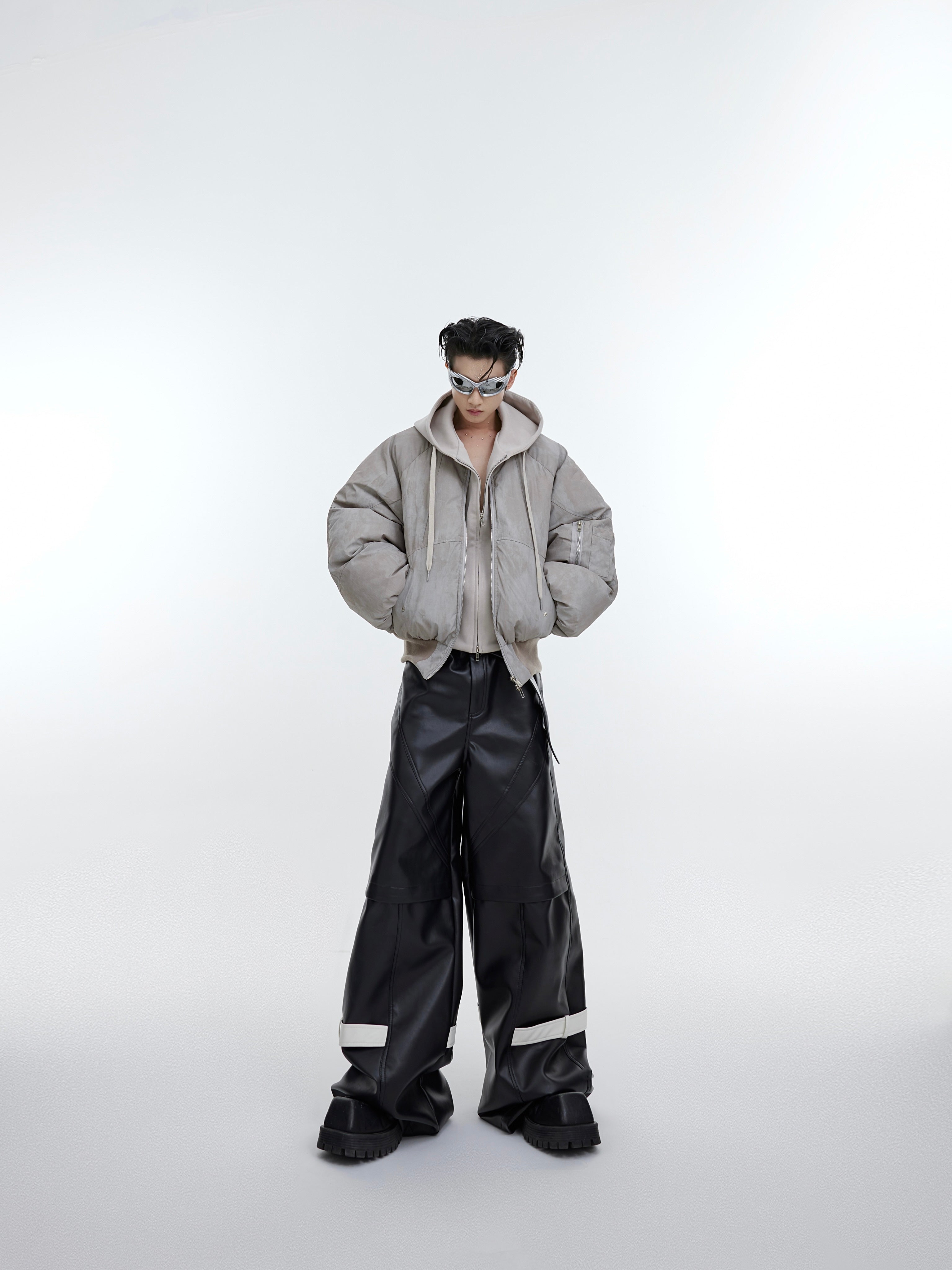 【23s November.】Distressed Fake Two-piece Design Sweatshirt Patchwork Cotton Jacket-IYAMIUIO