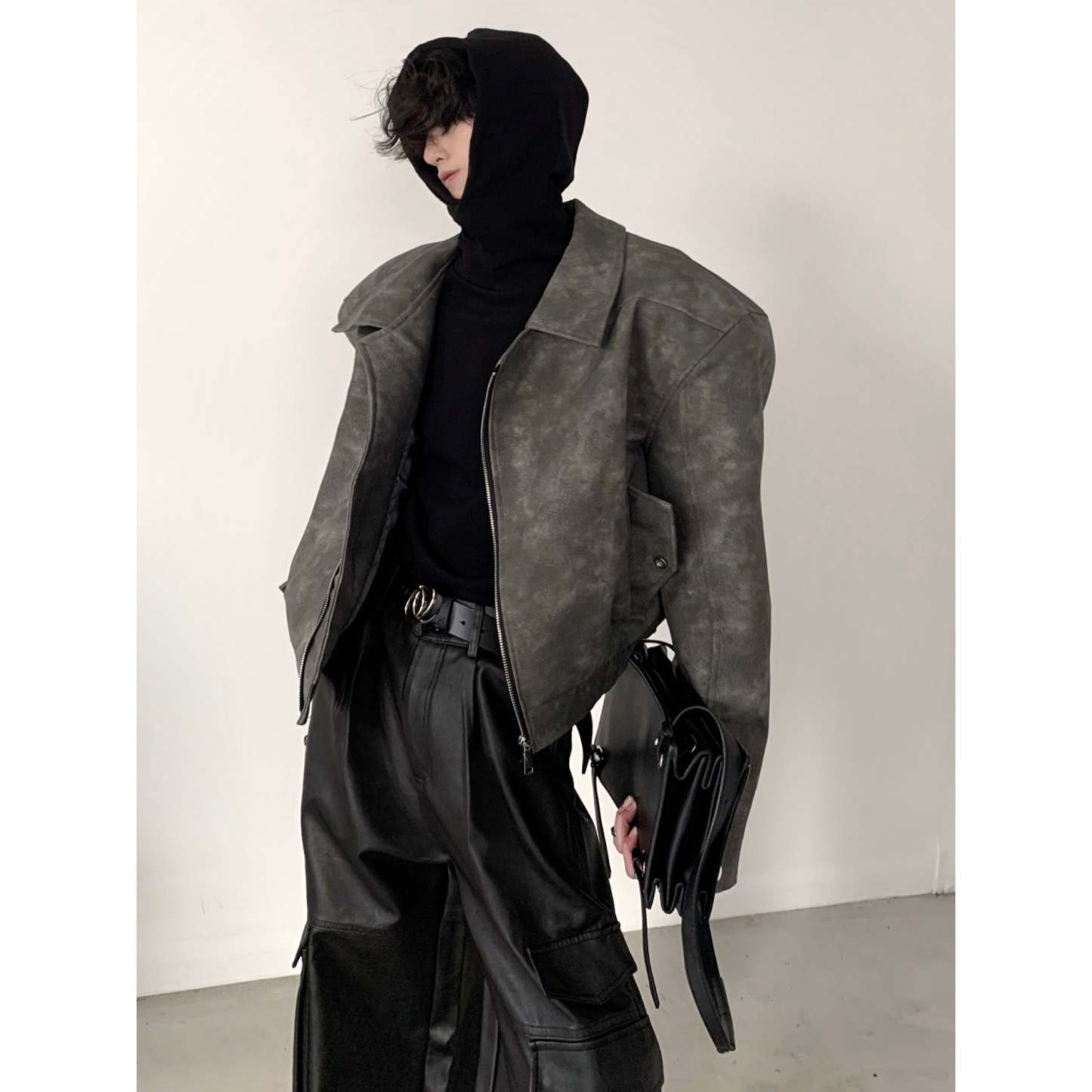 【23s November.】Tie-dye American Vintage Leather Jacket-IYAMIUIO