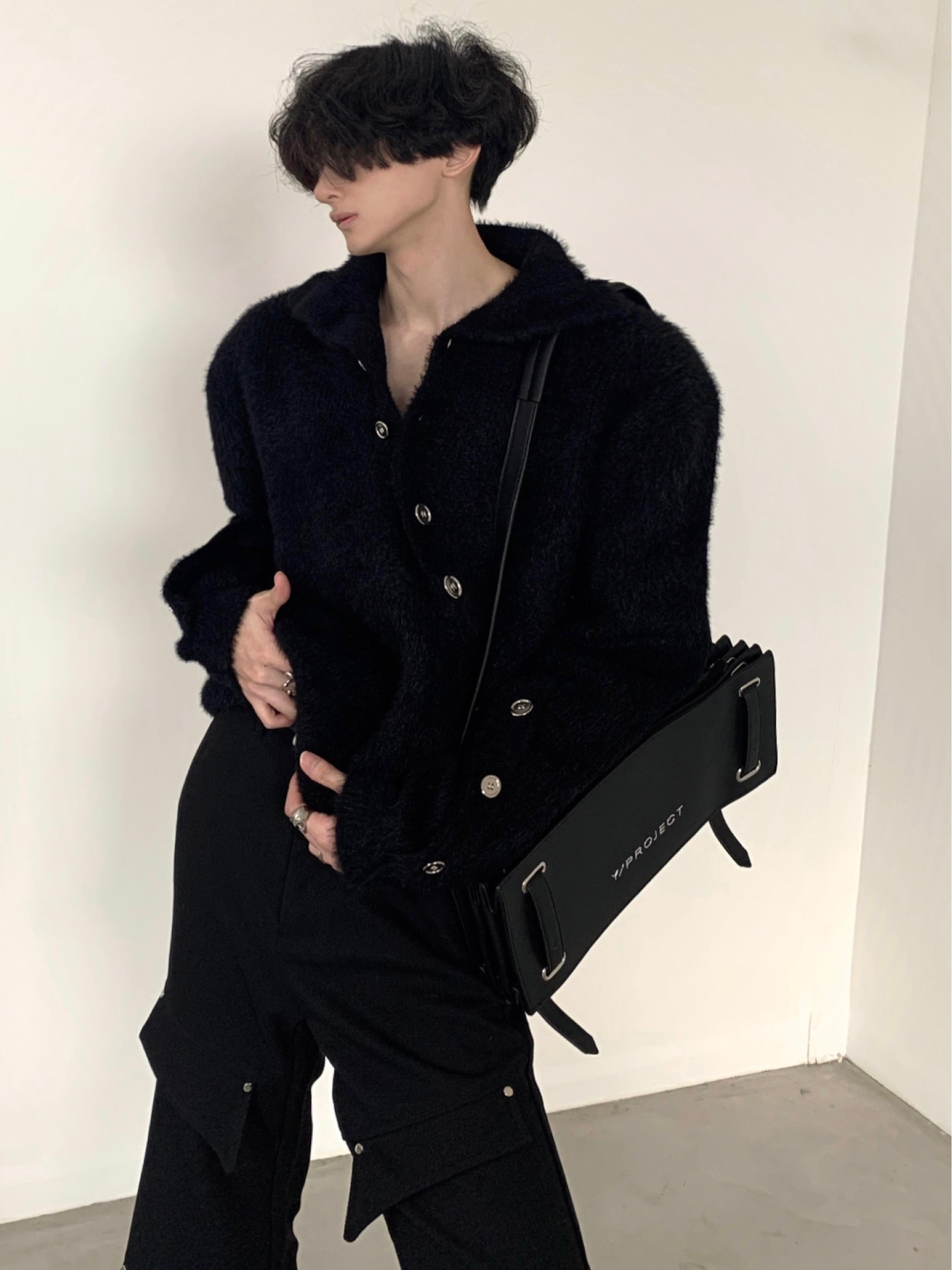 【23s December.】Curved Button Design Sweater-IYAMIUIO