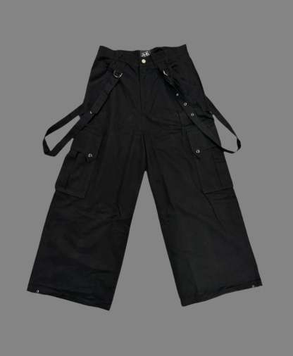 TAIGA STRAP PANTS (BLACK)-IYAMIUIO