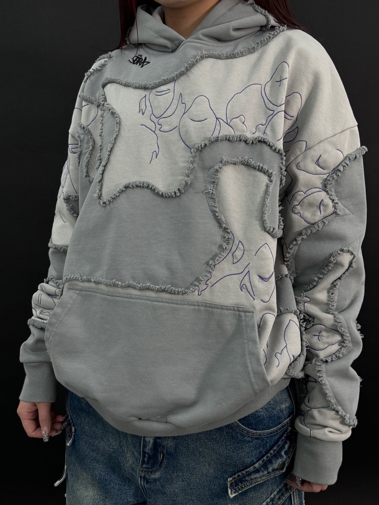 "LEVEL UP" Hoodie Grey-IYAMIUIO