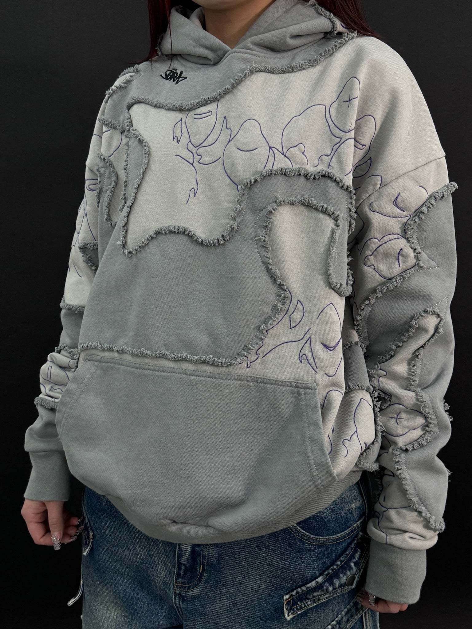 "LEVEL UP" Hoodie Grey-IYAMIUIO