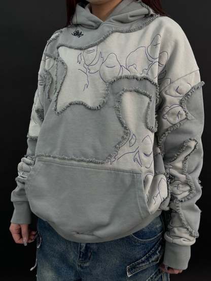 "LEVEL UP" Hoodie Grey-IYAMIUIO