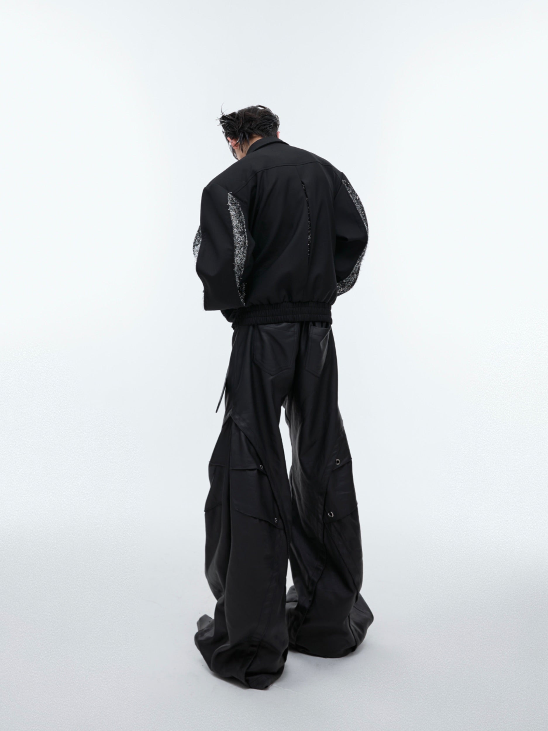 【24s Sep.】Patchwork Sequined Cropped Jacket-IYAMIUIO