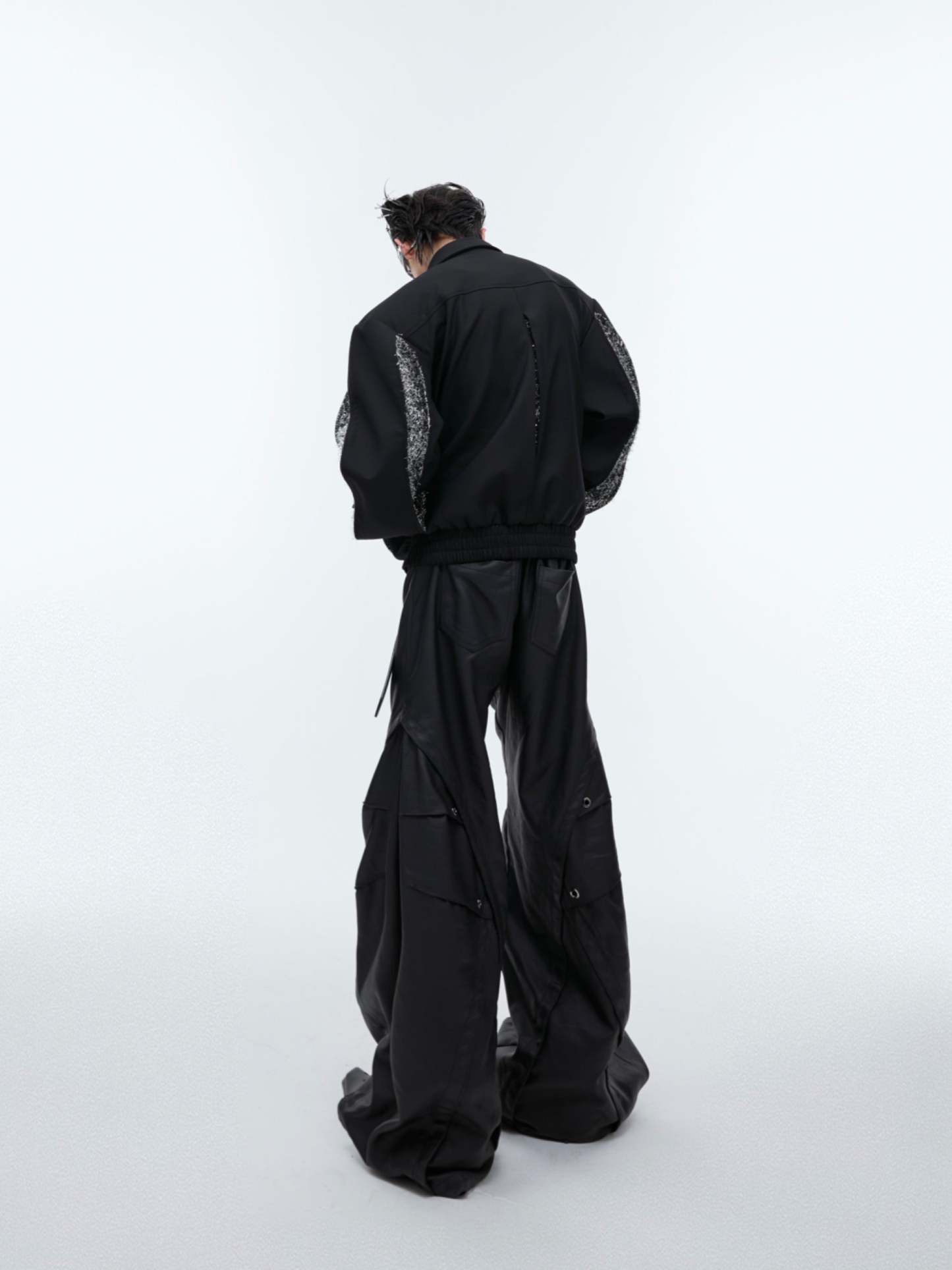 【24s Sep.】Patchwork Sequined Cropped Jacket-IYAMIUIO