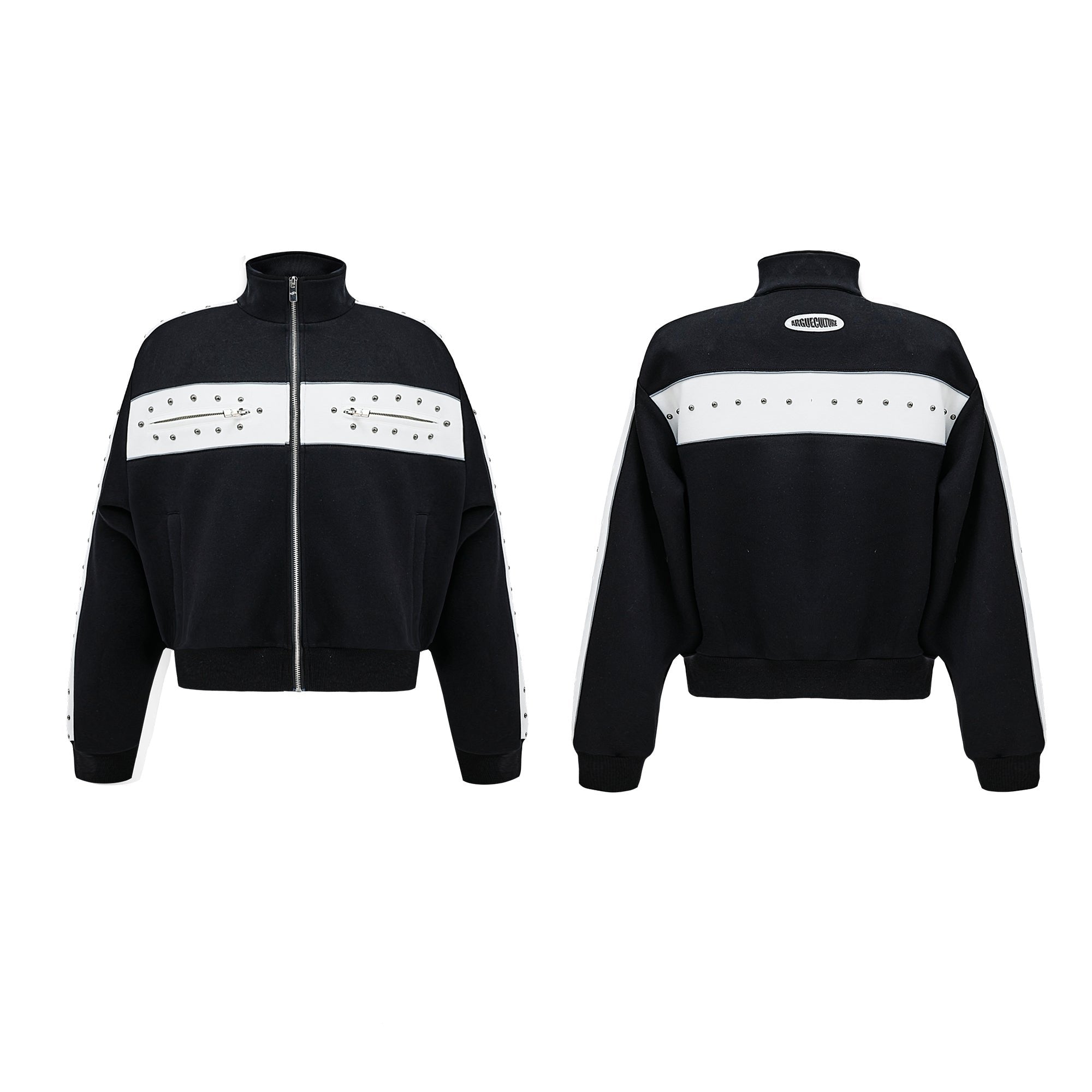 【24s Oct.】Metal Rivet Casual Silhouette Short Hoodie + Casual Pants-IYAMIUIO