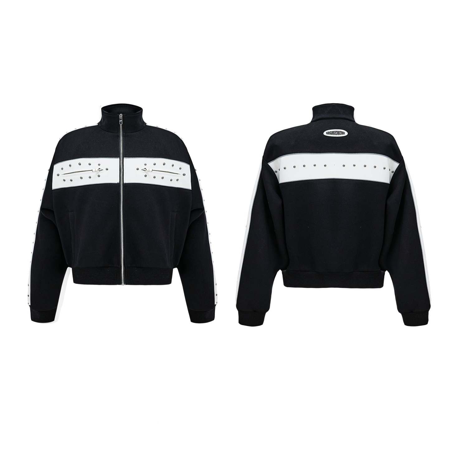 【24s Oct.】Metal Rivet Casual Silhouette Short Hoodie + Casual Pants-IYAMIUIO