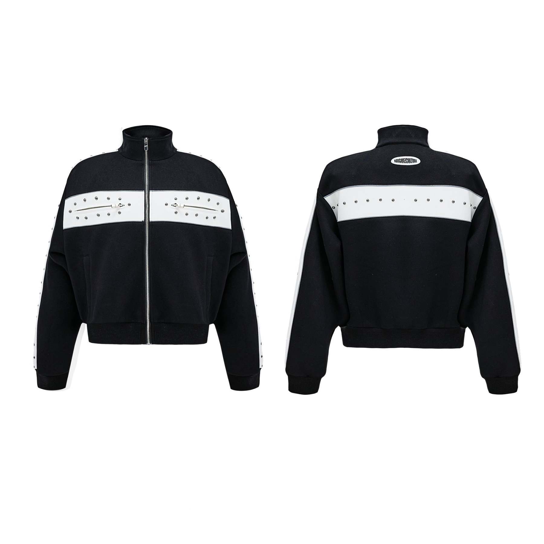 【24s Oct.】Metal Rivet Casual Silhouette Short Hoodie + Casual Pants-IYAMIUIO