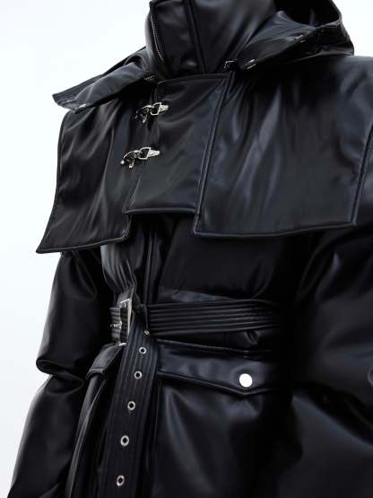 【23s December.】Deconstructed Long Hooded Cotton Jacket-IYAMIUIO