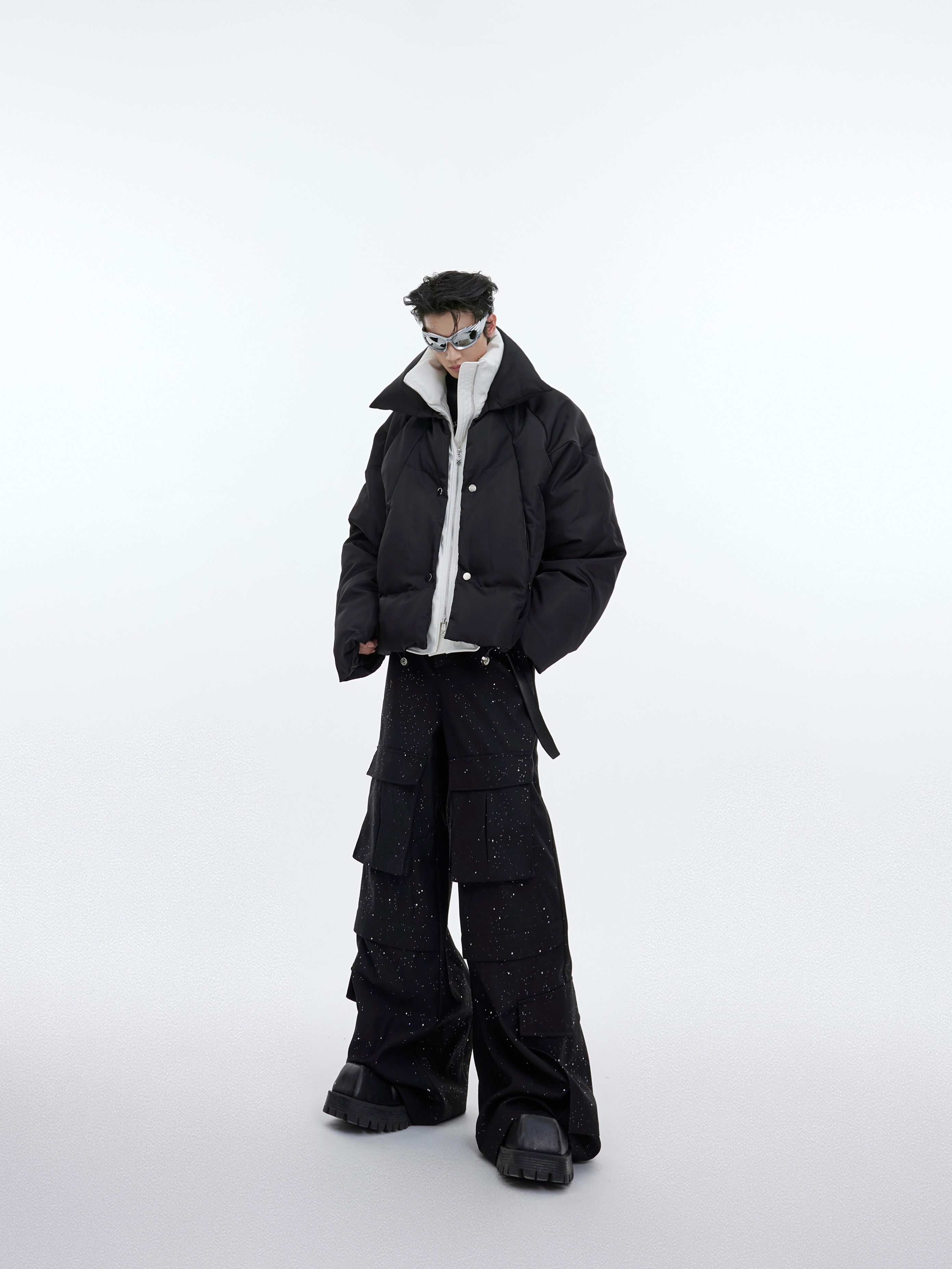 【23s November.】Structural Glossy Double-layered Cotton Jacket-IYAMIUIO