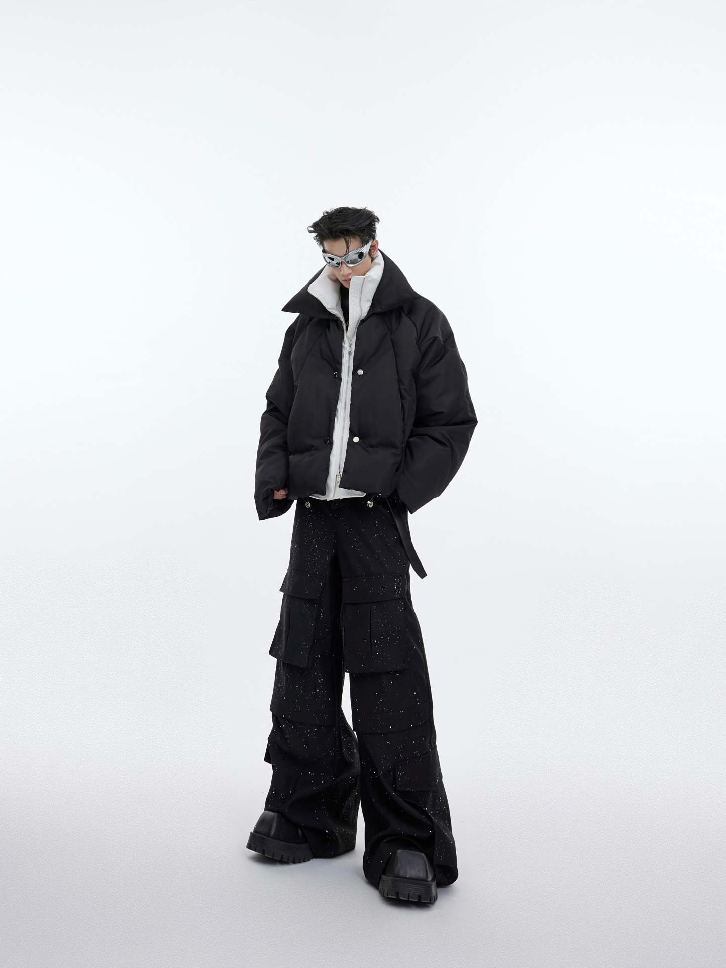 【23s November.】Structural Glossy Double-layered Cotton Jacket-IYAMIUIO