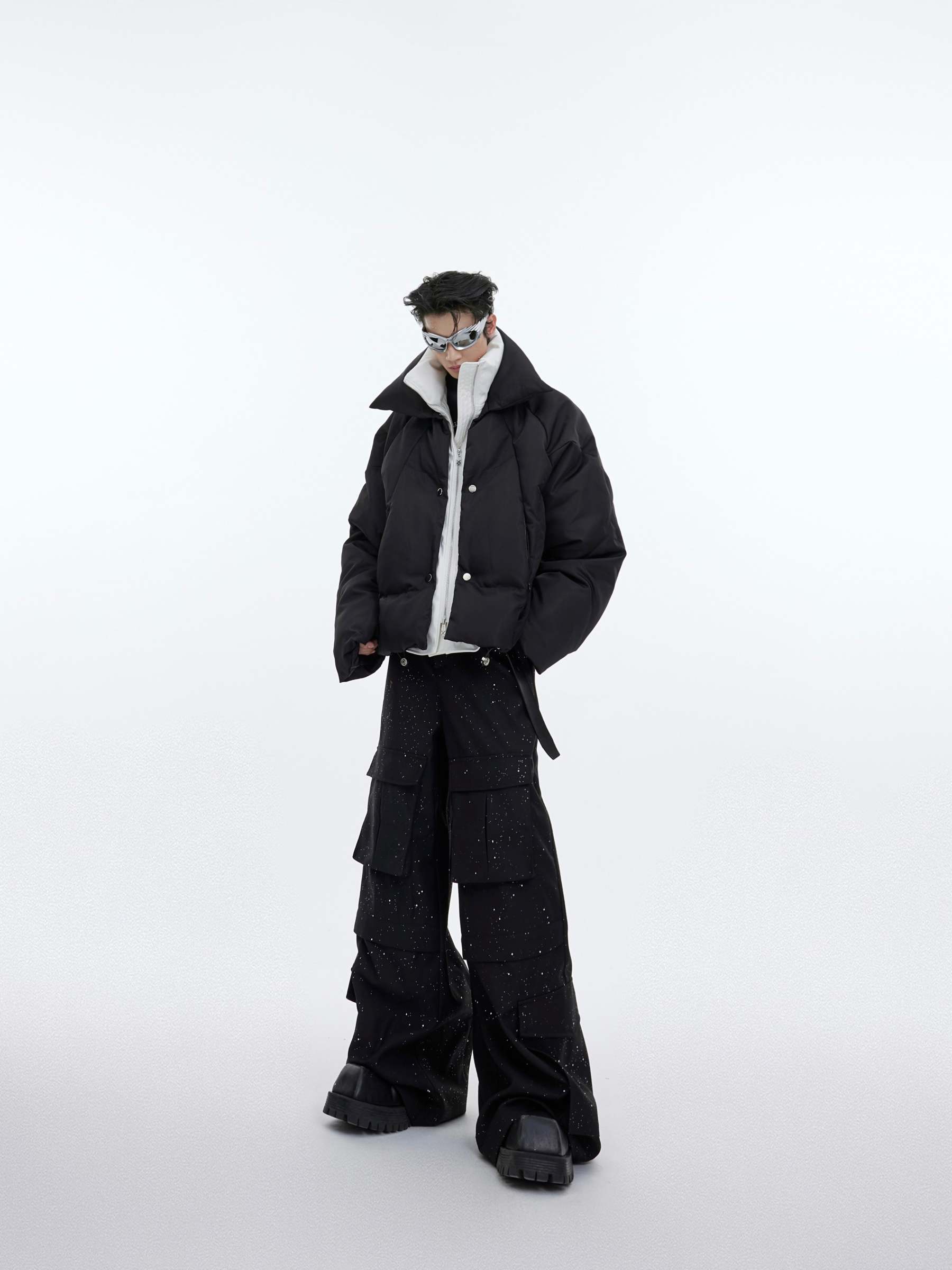 【23s November.】Structural Glossy Double-layered Cotton Jacket-IYAMIUIO