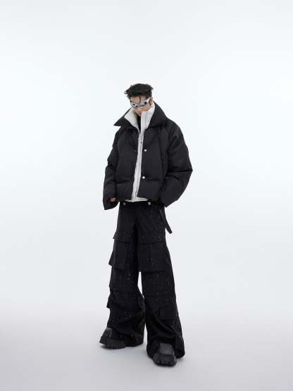 【23s November.】Structural Glossy Double-layered Cotton Jacket-IYAMIUIO