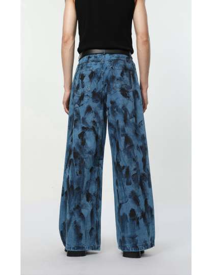 【24s Aug.】Spotted Shoulder Pad Loose Straight Denim Set-IYAMIUIO