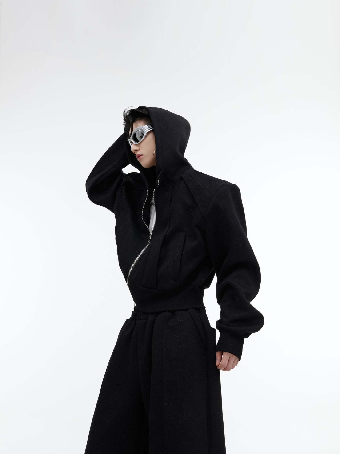 【23s October.】Fine Sparkly Hooded Sweatshirt Set-IYAMIUIO