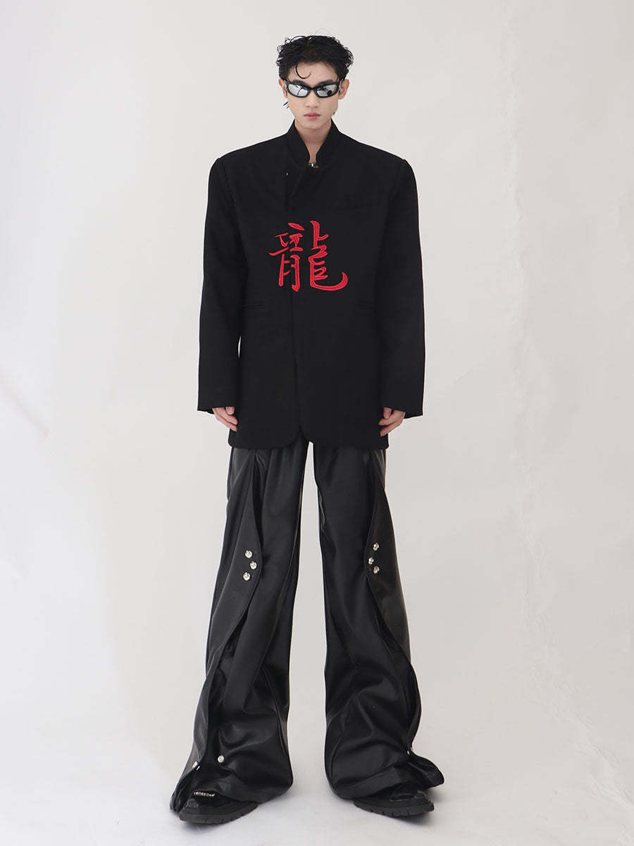 【24s Oct.】Chinese Dragon Embroidery Shoulder Pad Jacket-IYAMIUIO