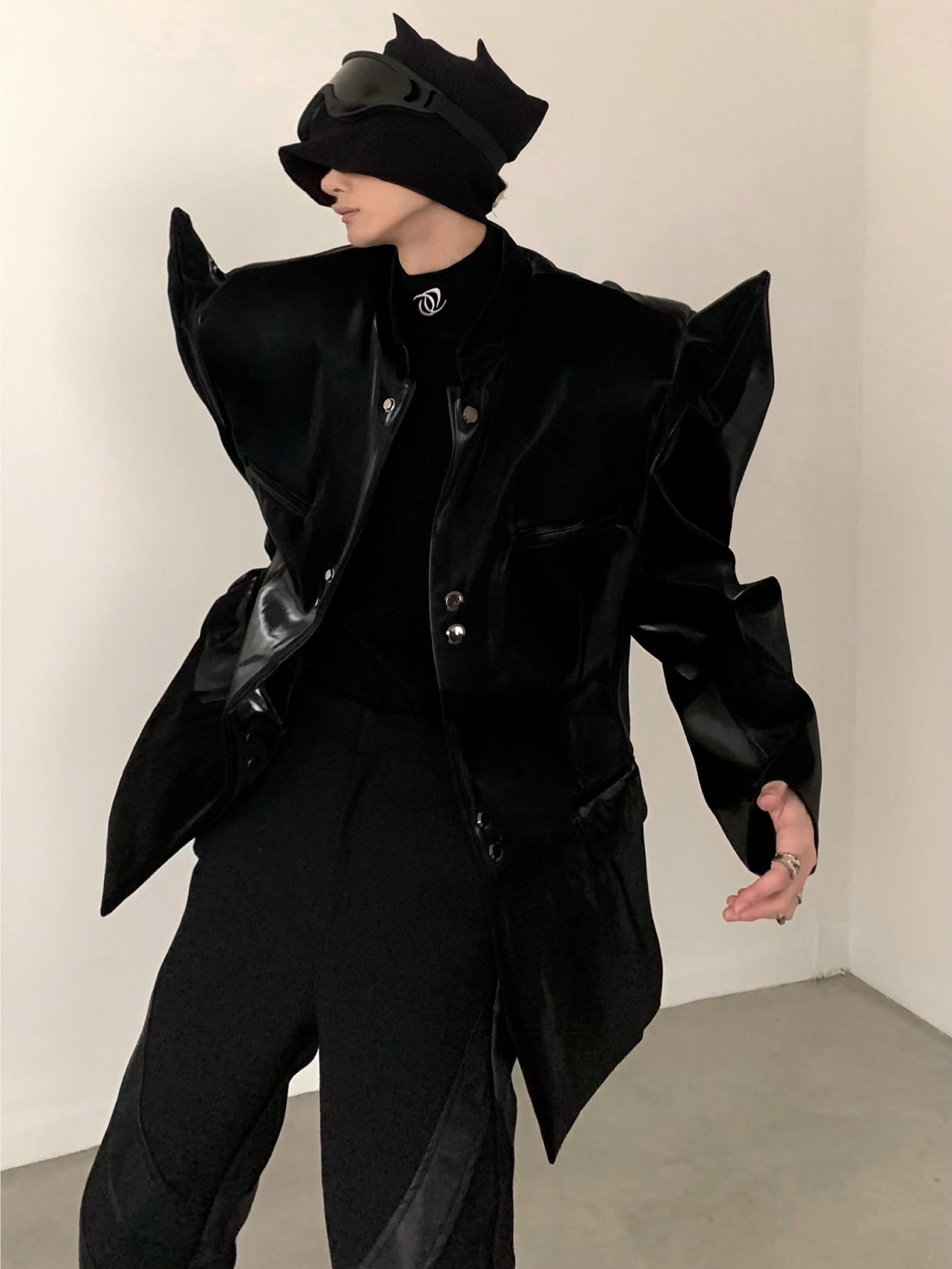 【24s March.】Special-shaped Trendy Design Black Jacket-IYAMIUIO
