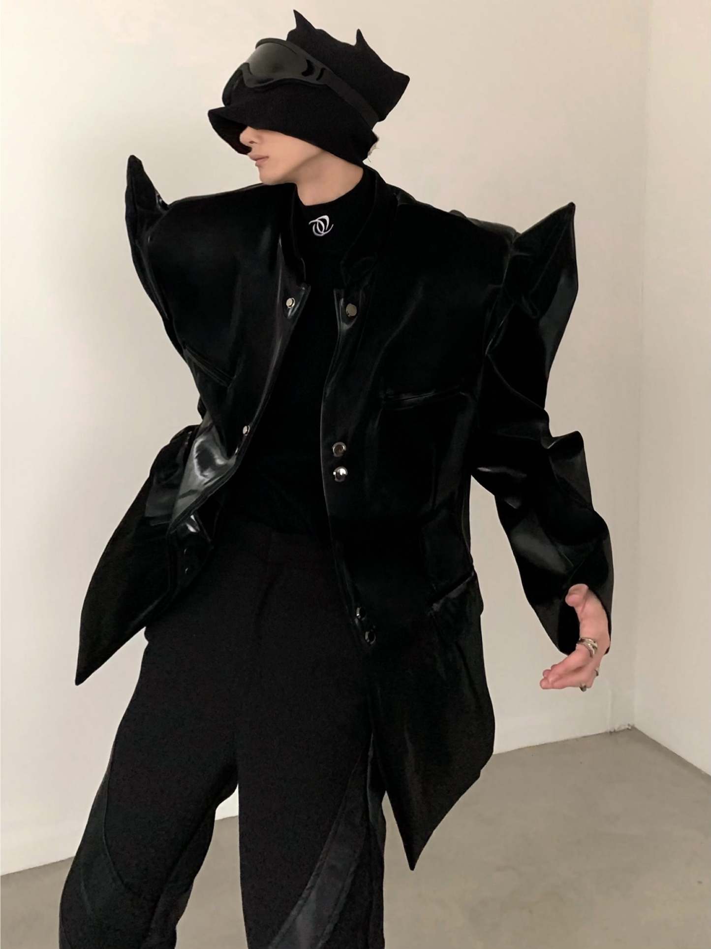 【24s March.】Special-shaped Trendy Design Black Jacket-IYAMIUIO