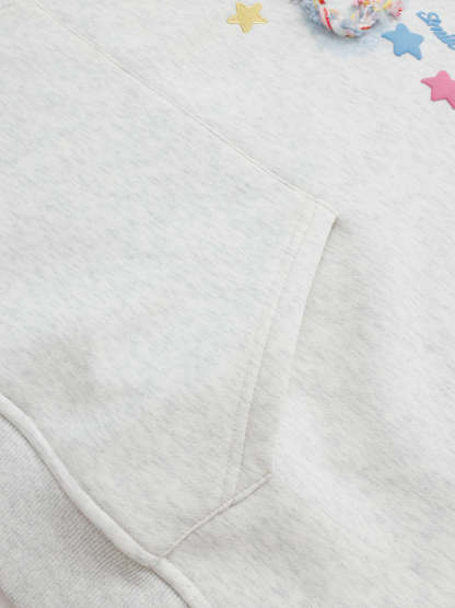 Aelfric Eden Denim Star Applique Embroidery Hoodie-IYAMIUIO