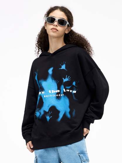 Aelfric Eden Abstraction Shadow Print Hoodie-IYAMIUIO