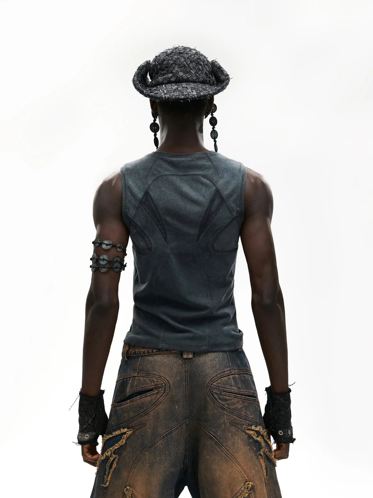 Deconstructed Armor Slim Tank Top-IYAMIUIO