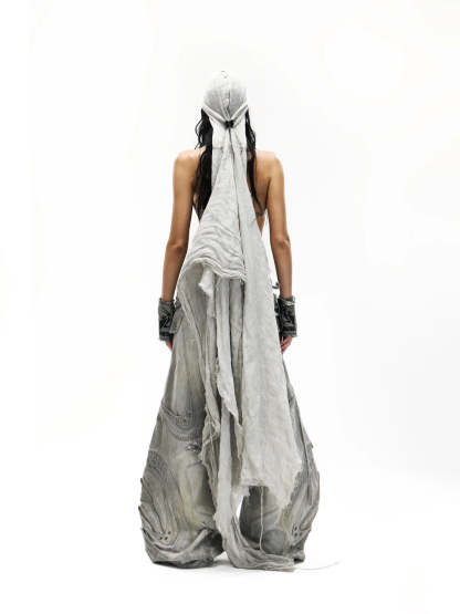 Deconstructed Exaggerated Flared Patchwork Jeans-IYAMIUIO