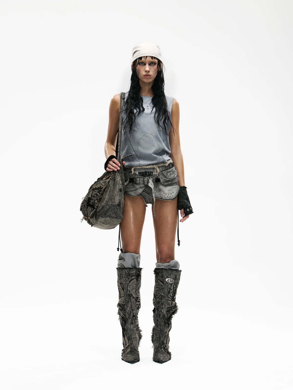 Deconstructed Armor Slim Tank Top-IYAMIUIO