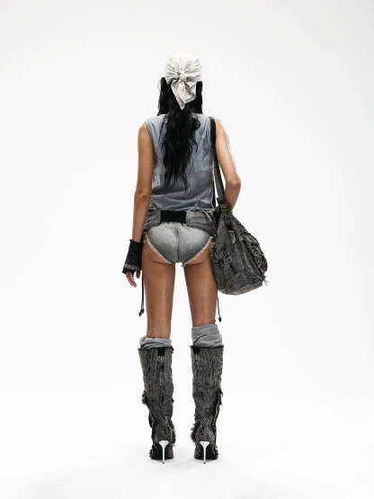 Deconstructed Armor Slim Tank Top-IYAMIUIO