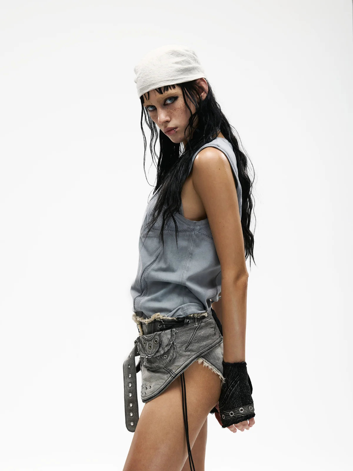 Deconstructed Armor Slim Tank Top-IYAMIUIO