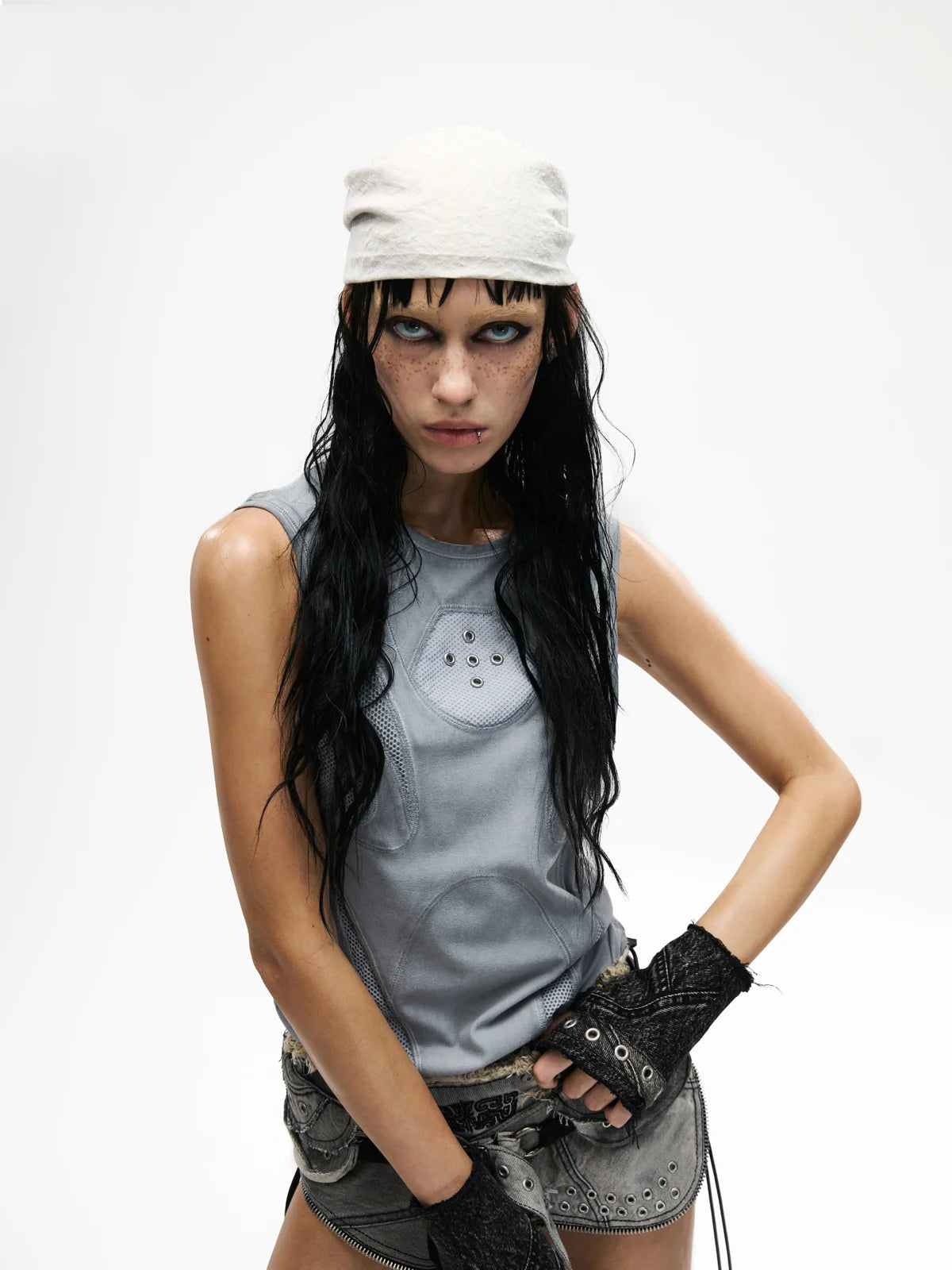 Deconstructed Armor Slim Tank Top-IYAMIUIO