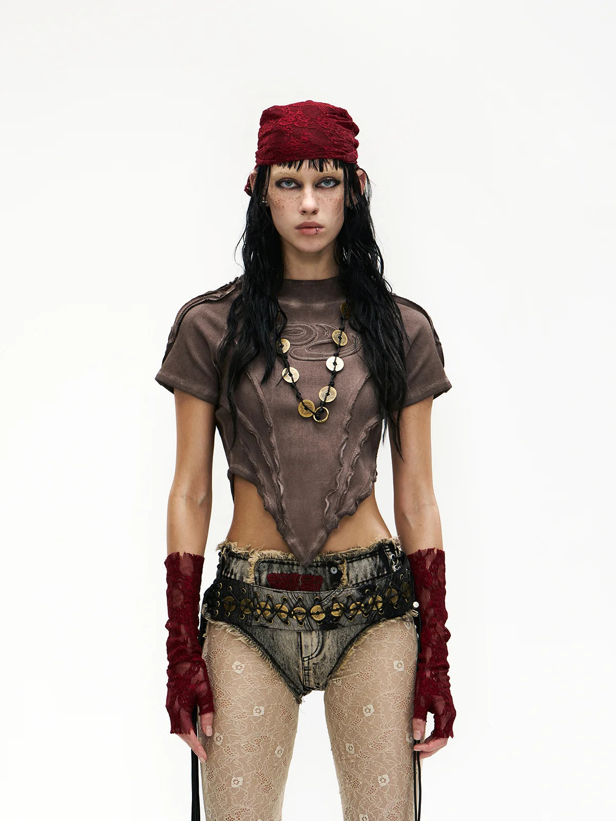 Raw Edge Deconstruction V-hem Top-IYAMIUIO