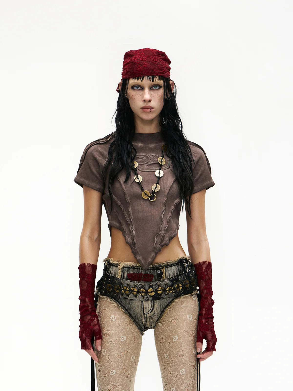 Raw Edge Deconstruction V-hem Top-IYAMIUIO