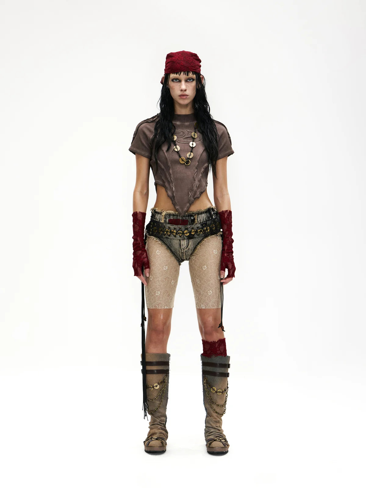 Raw Edge Deconstruction V-hem Top-IYAMIUIO