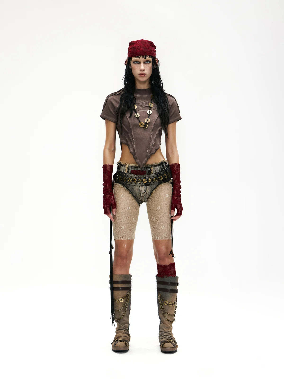 Raw Edge Deconstruction V-hem Top-IYAMIUIO