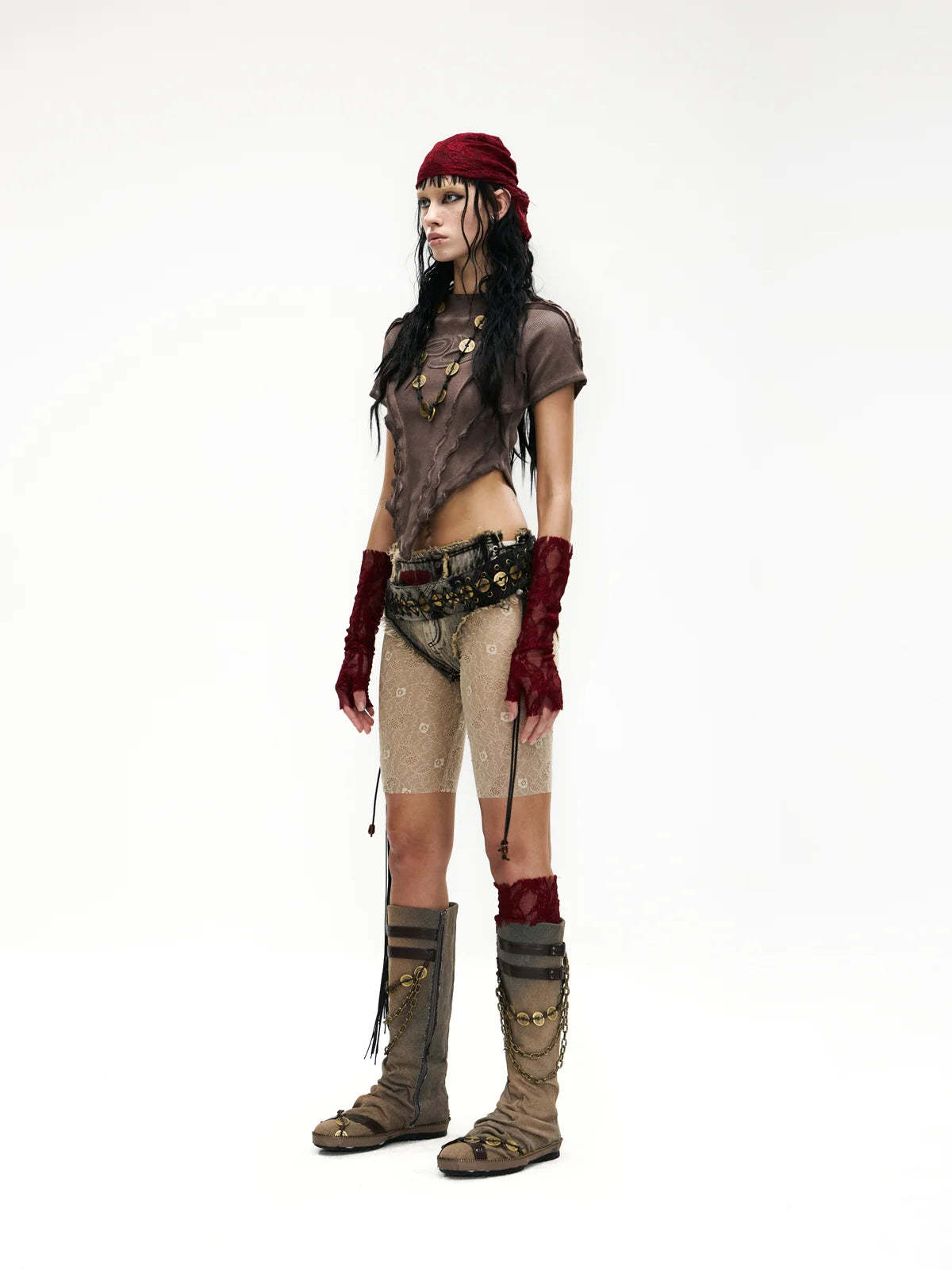 Raw Edge Deconstruction V-hem Top-IYAMIUIO