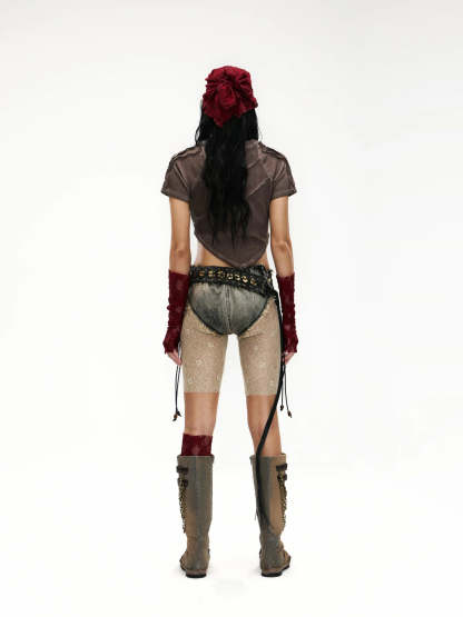 Raw Edge Deconstruction V-hem Top-IYAMIUIO