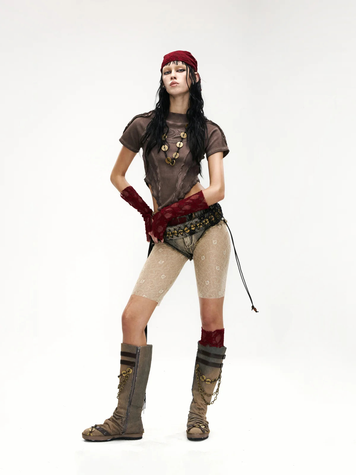 Raw Edge Deconstruction V-hem Top-IYAMIUIO