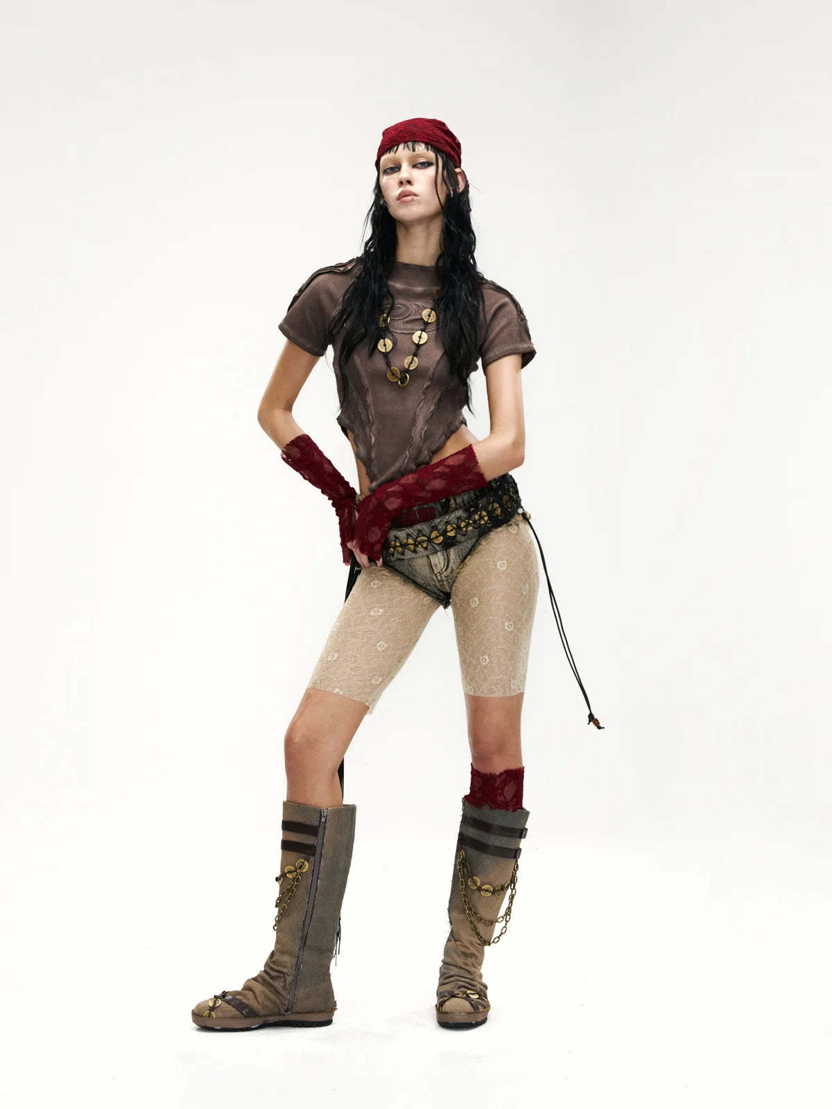 Raw Edge Deconstruction V-hem Top-IYAMIUIO