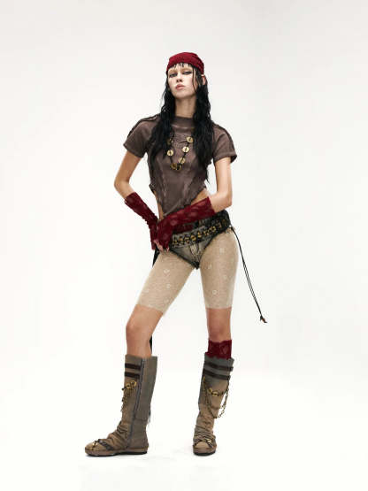 Raw Edge Deconstruction V-hem Top-IYAMIUIO