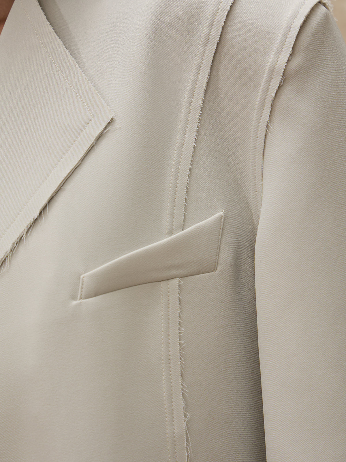 Personsoul Grey Tailoring Blazer-IYAMIUIO