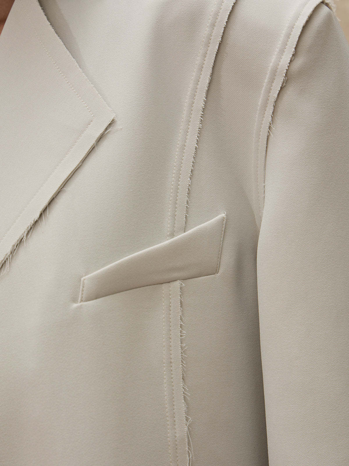 Personsoul Grey Tailoring Blazer-IYAMIUIO