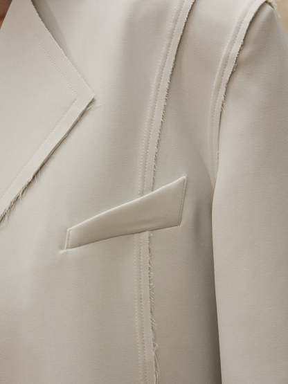 Personsoul Grey Tailoring Blazer-IYAMIUIO